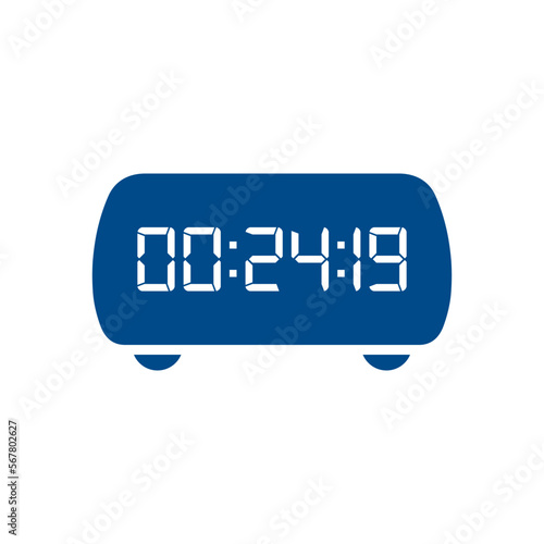 LED digital clock number isolated. Electronic figures for counter or calculator mockup interface design.
