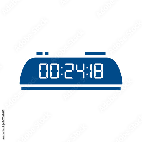 LED digital clock number isolated. Electronic figures for counter or calculator mockup interface design.