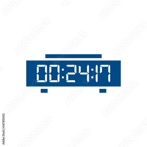 LED digital clock number isolated. Electronic figures for counter or calculator mockup interface design.