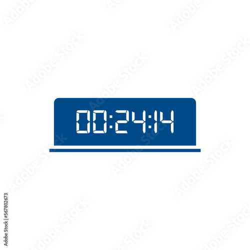LED digital clock number isolated. Electronic figures for counter or calculator mockup interface design.