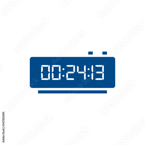 LED digital clock number isolated. Electronic figures for counter or calculator mockup interface design.