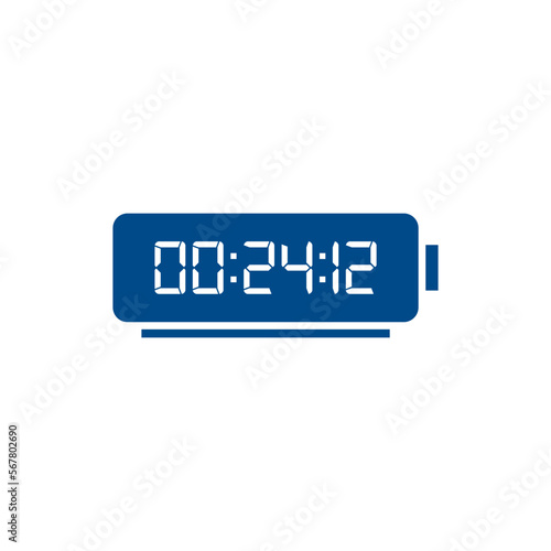 LED digital clock number isolated. Electronic figures for counter or calculator mockup interface design.