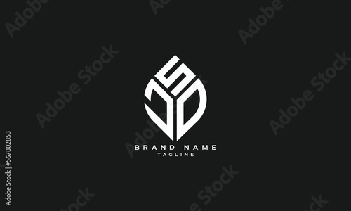 JSD, SJD, Abstract initial monogram letter alphabet logo design
