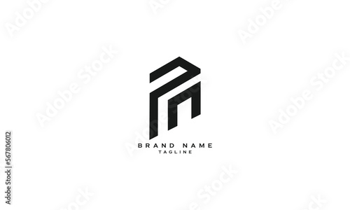 PM, PN, NP, MP, Abstract initial monogram letter alphabet logo design