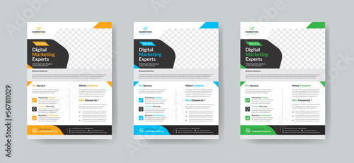 set of corporate business flyer template design with modern style and minimalist concept use for business presentation and promotion kit
