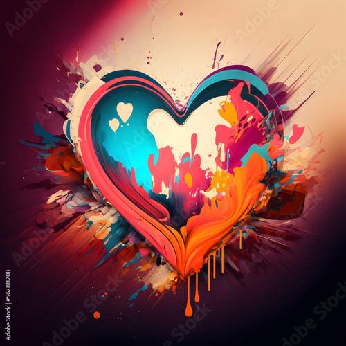 Abstract painting 5 - valentine s day theme