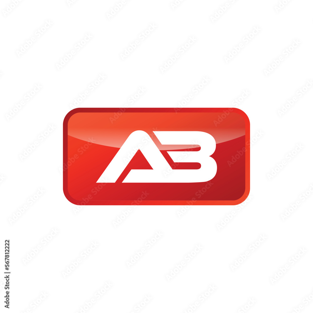 AB Initial Letter Rectangle Shape Logo Template AB Initial Letter Rectangle Shape Logo Template