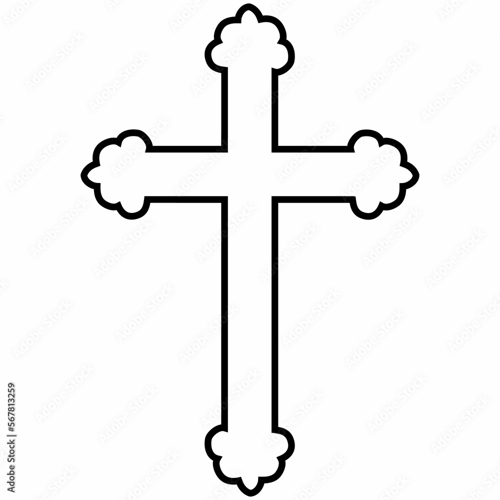 Illustration of a Christian cross in black color Illustration of a Christian cross in black color
