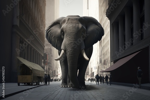 An Elephant's Stroll Through the City Streets
