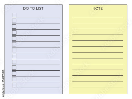 to-do list and notebook template notebook page isolated on the grey Business organizer vector illustration