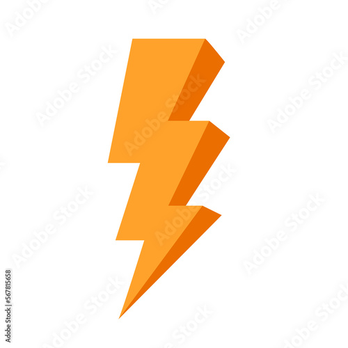 Free Download 3D thunderbolt flat vector illustration clipart - GFXLoad