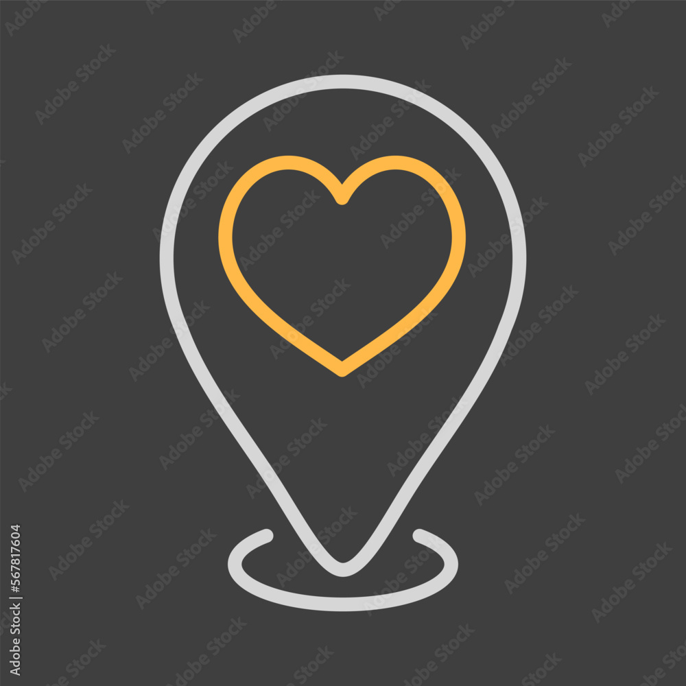 Map pointer with heart vector icon Map pointer with heart vector icon