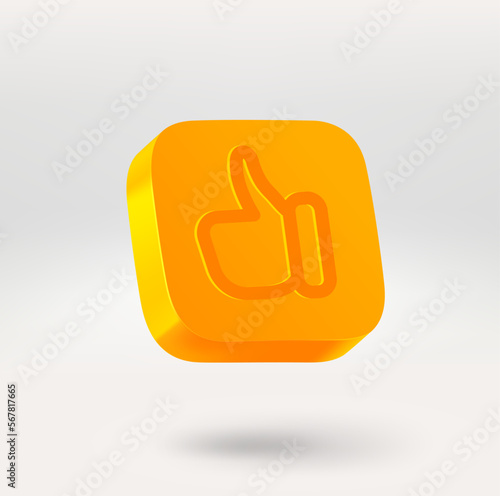 Recommended. Mobile application icon. 3d vector icon isolated on white background
