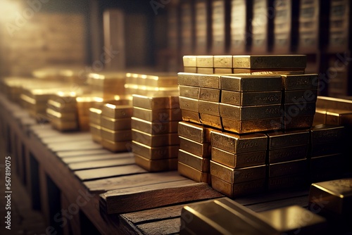 Goldbarren Anlieferung in der Bank  ai generativ