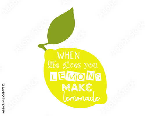 Decorative slogan and cute lemon illustration, vector design for fashion, poster, card and sticker prints