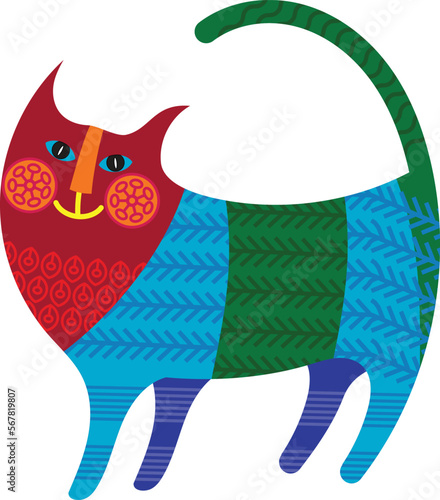 Hand-drawn traditional ancient tribal folk art, India. Pictorial language depicting the rural life of the inhabitants of India. patterns for textiles, wrapping paper, or backgrounds