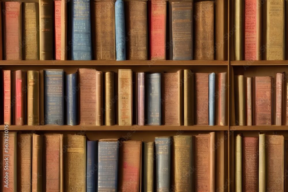 Naklejka premium library vintage textures - generative ai