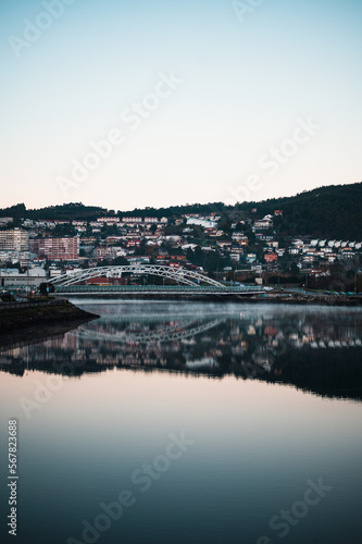 view of the city from the river bridge 