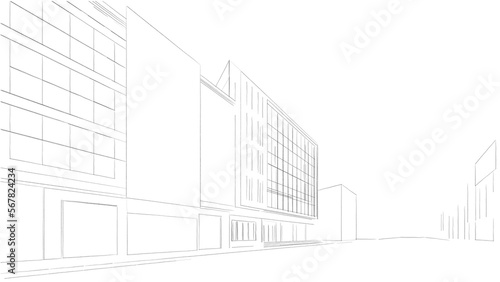 Architecture building 3d illustration