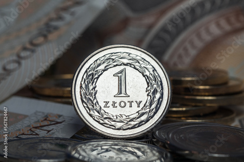 Background: Polish zloty (PLN) coins - ZŁOTÓWKA, PIENIĄDZE, GOTÓWKA, ZŁOTY, MONETY. photo