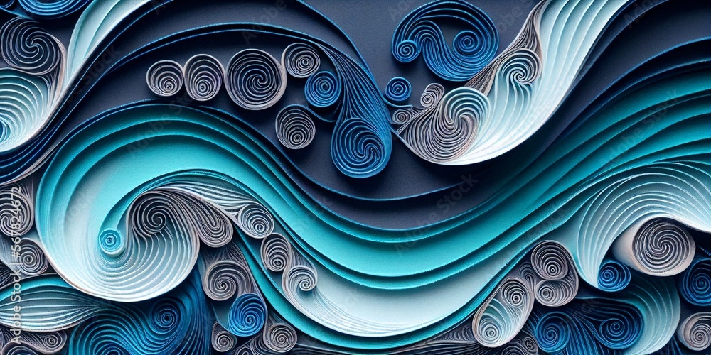 Kunstvolles Hintergrund Motiv mit schönen Wellen Formation, ai generativ  Stock Illustration | Adobe Stock