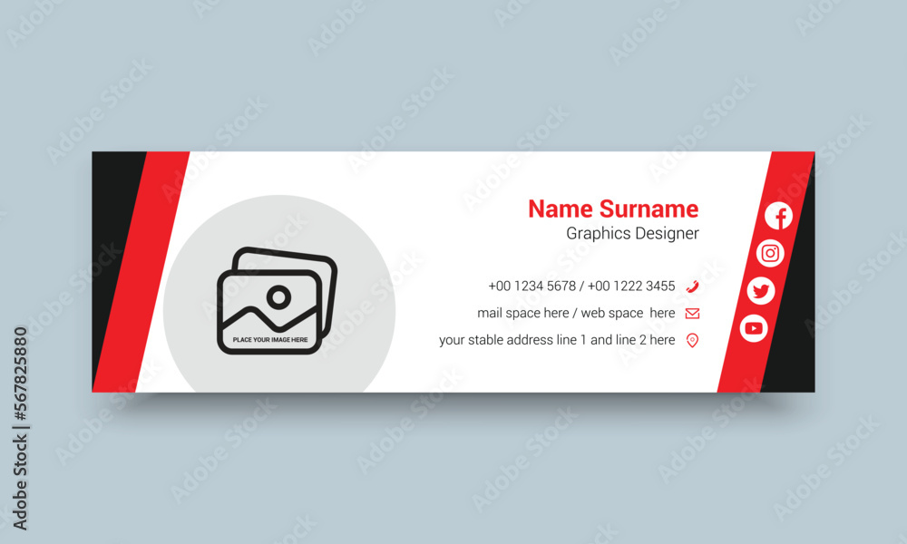 Fototapeta premium email signature personal or company and social media template