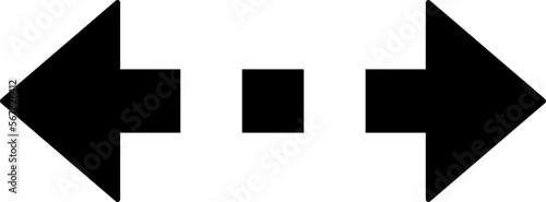 Two Sided Arrow Icon for Showing Distance. Vector Image.