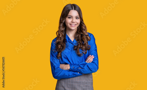 teen business girl in studio. teen business girl on background. photo of teen business girl. © be free