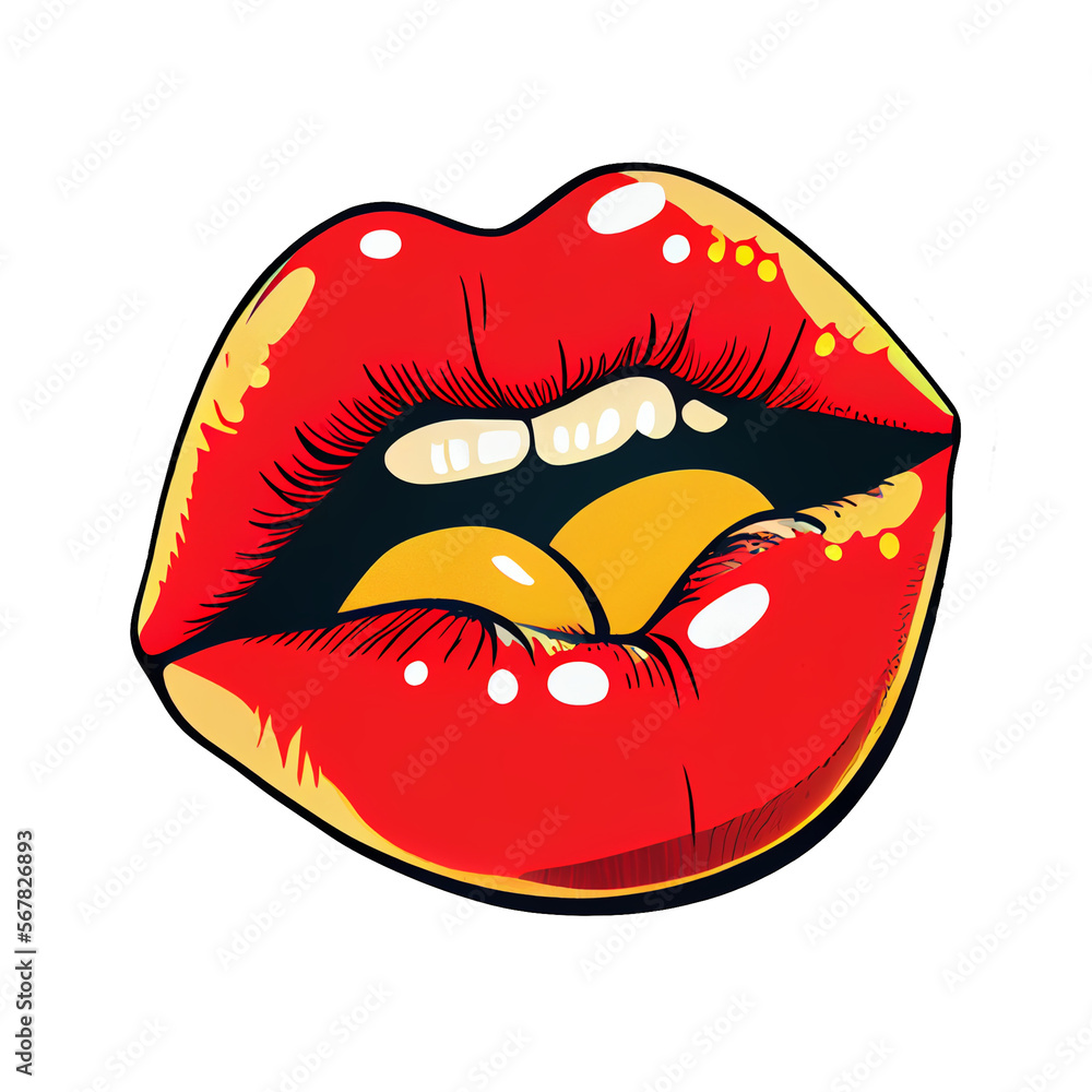 Cute red Lips cartoon isolated on a transparant background. Valentines day card, romantic elements. Hand-drawn illustration. Cute red Lips cartoon isolated on a transparant background. Valentines day card, romantic elements. Hand-drawn illustration.