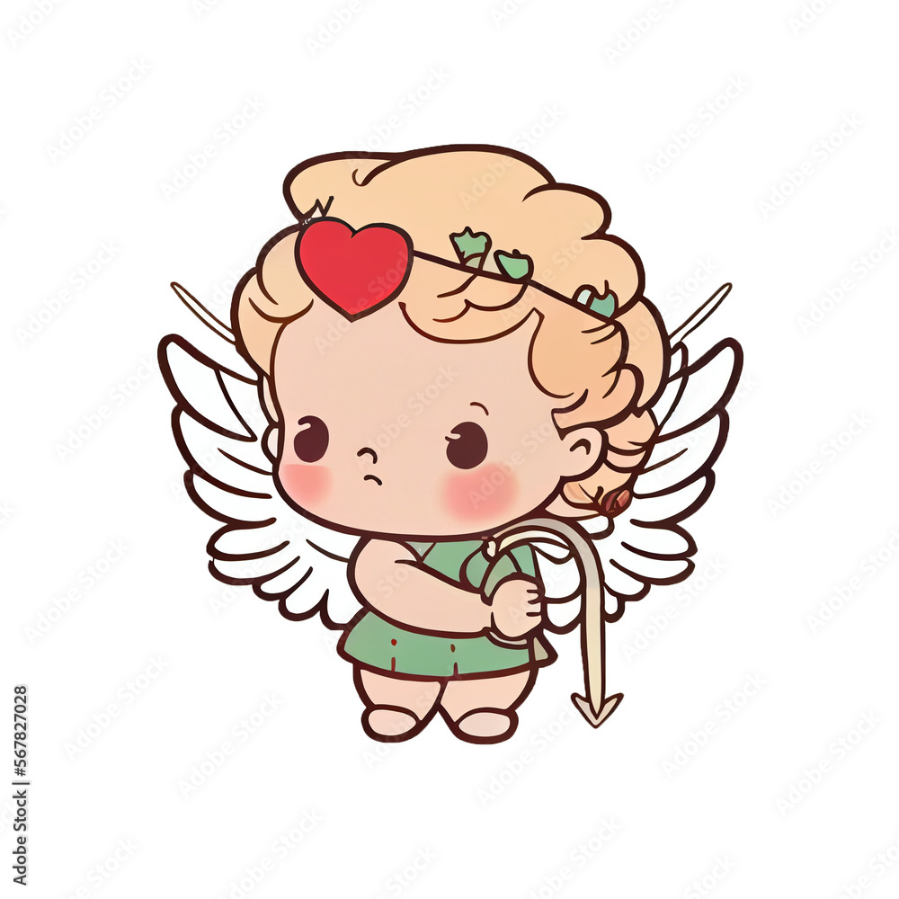 Funny cupid or little angels isolated on a transparent background. Valentines day card, romantic elements. Hand-drawn illustration. Funny cupid or little angels isolated on a transparent background. Valentines day card, romantic elements. Hand-drawn illustration.