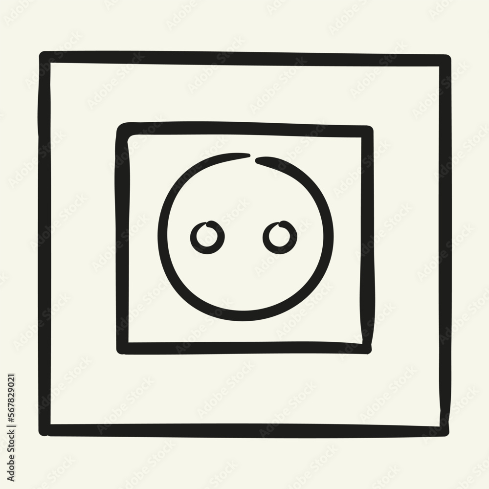 Electrical outlet. Hand drawn vector illustration Electrical outlet. Hand drawn vector illustration