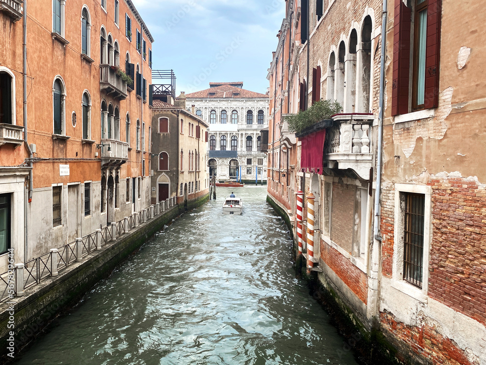 Canal of Venice. Beautiful venetian street. Special beauty of architecture