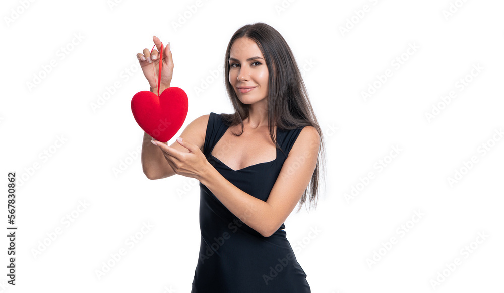 cheerful valentine woman with heart isolated on white. valentine woman with heart in studio. cheerful valentine woman with heart isolated on white. valentine woman with heart in studio.