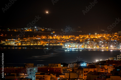 Night view of the city Las Palmas of Gran Canaria