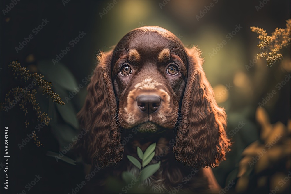 Cocker spaniel dog portrait