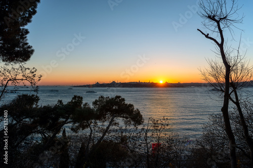 Photography sunset over istanbul