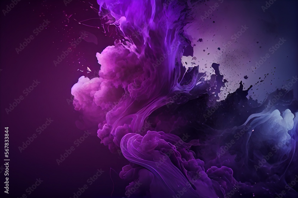 Fototapeta premium Abstract design with smoke out of purple colors