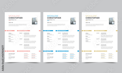 Professional resume business layout, Creative cv template vector design
