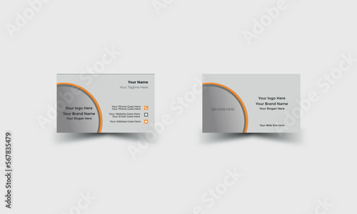double sided professional business card design corporate modern abstract file vector print layout
