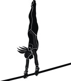black and white silhouette girl athlete gymnast
