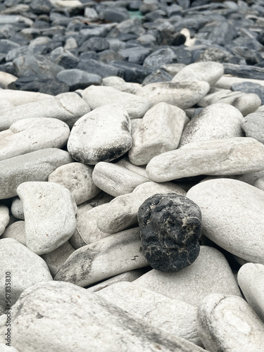 small white stone and black stone texture