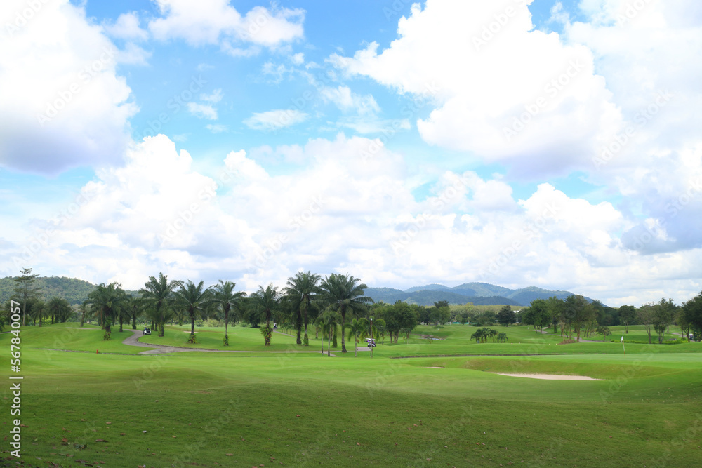 beautiful golf course at the morning time beautiful golf course at the morning time