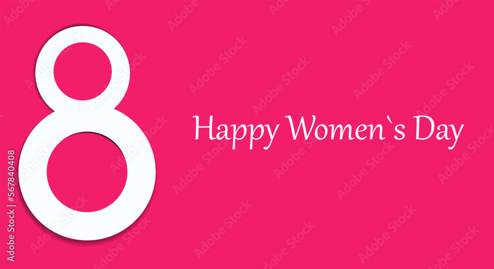 Women's day 8 march pink papercut card, banner Women's day 8 march pink papercut card, banner