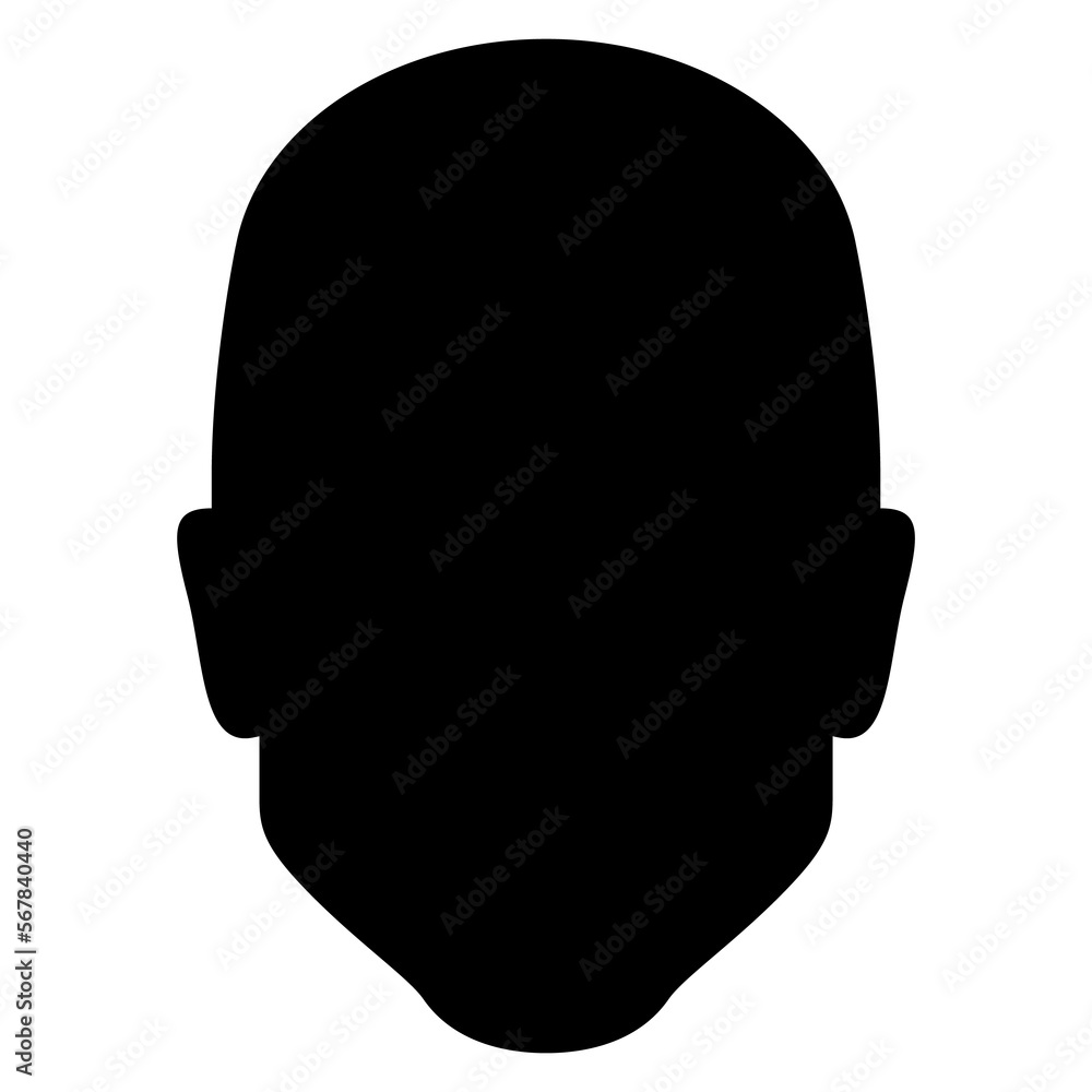Icono avatar. Silueta aislada de cabeza de hombre Icono avatar. Silueta aislada de cabeza de hombre