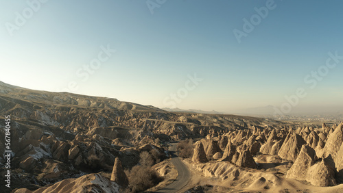 Imagination Valley in Cappadocia, Nevsehir, Turkey. A touristic place in UNESCO World heritage list. Selective focus.
