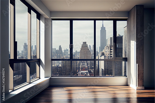 Empty apartment room with m...
