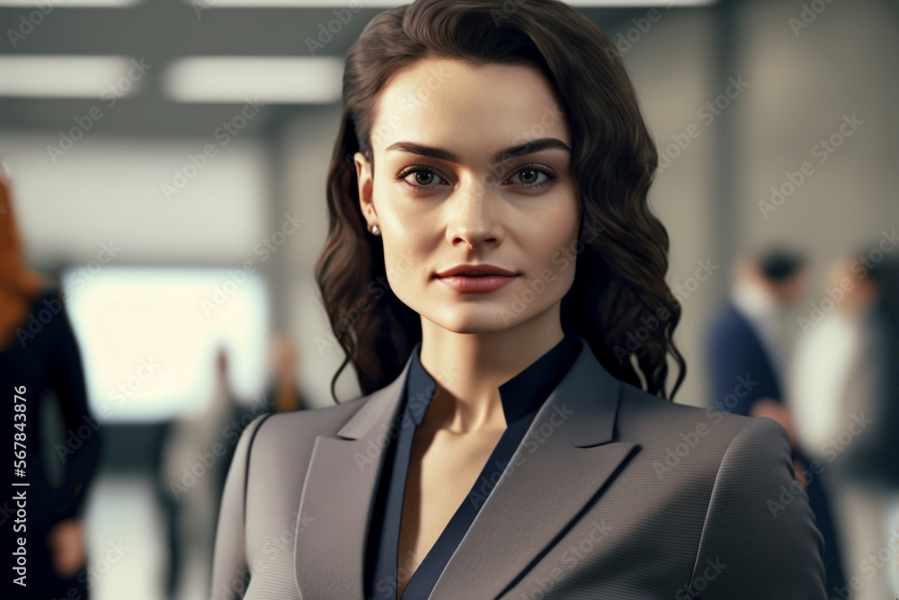 Portrait of young business woman. Created with generative Ai technology Portrait of young business woman. Created with generative Ai technology