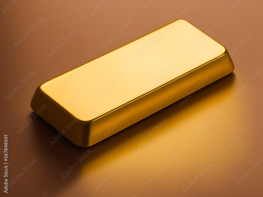 Gold bar with reflection of light Gold bar with reflection of light