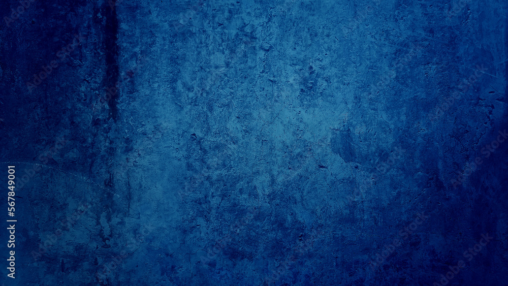 Fototapeta premium stained blue cement texture, rusty rough textured on grunge concrete wall use as background with blank space for design. old weathered wall. blue wall background texture.