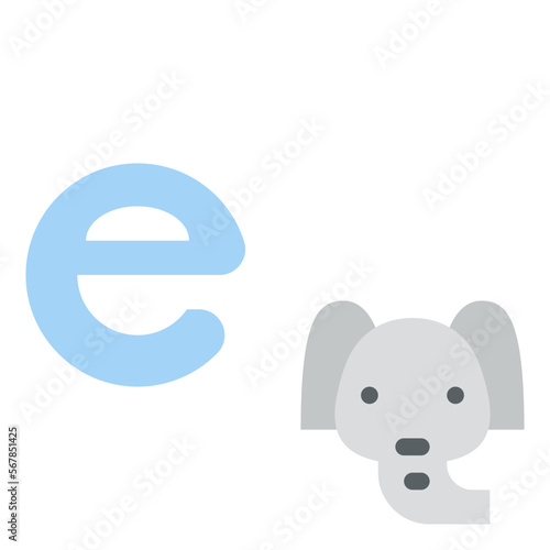 e lowercase elephant letter alphabet